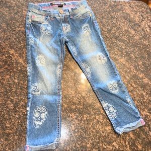 Jordache Ankle Skinny Skull Jeans size 7